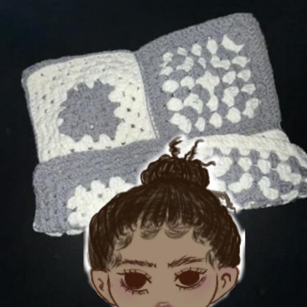 Crochet cat beanie granny square